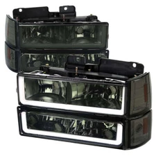 Fits 94-98 GMC C10 Euro Headlight With Smoked Lens