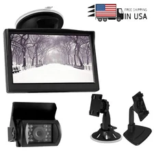 5" HD Parking Monitor and IR Rear View Backup Camera Kit For Bus Tractor Caravan