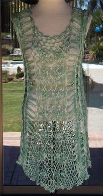 Pretty Angel Variegated Crochet Top Or Swim Suit Cover Up Sz. S, L