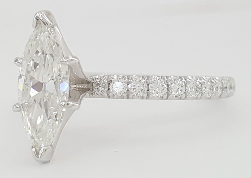 Gabriel & Co. Marquise Cut Diamond Engagement Ring 1.53 ct 14K Gold GIA Rtl $10K - 第 5/8 張圖片