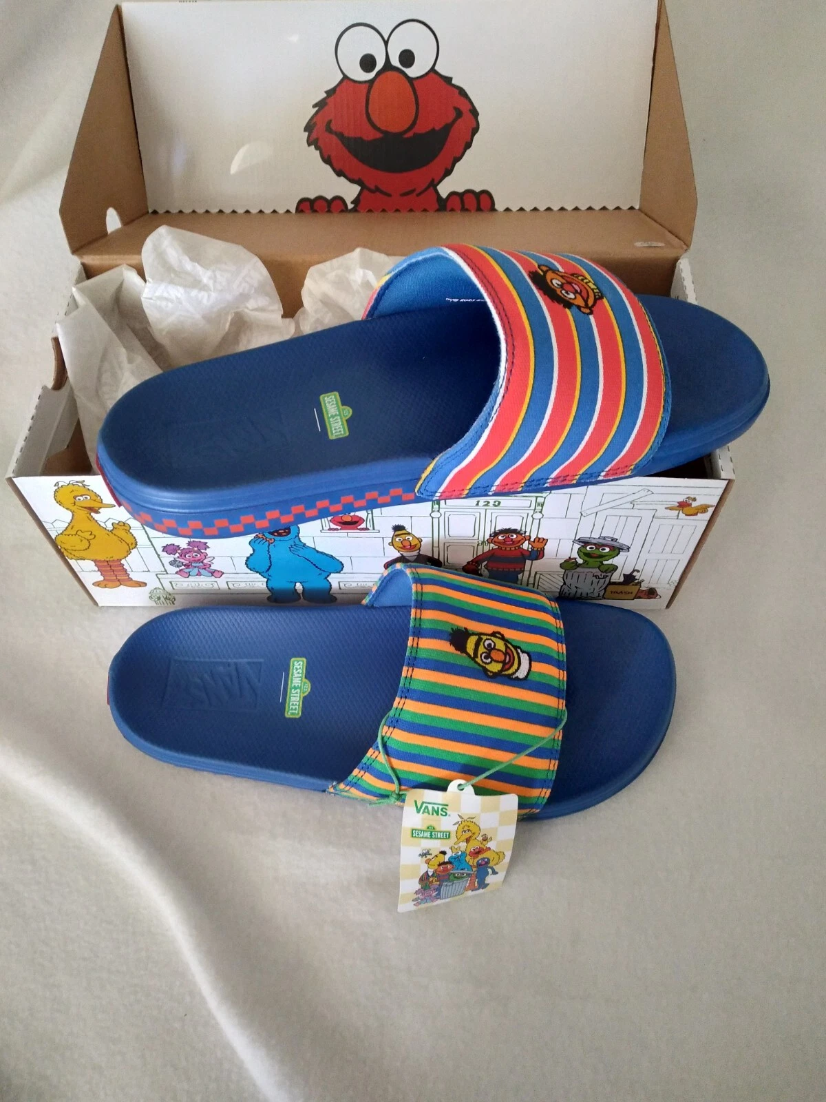 VANS Bert & Ernie Uomo Taglia 7.0 Sesame Street La Costa Slide VNA05HF5448 NUOVO