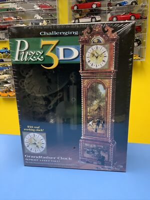 PUZZ 3D GRANDFATHER CLOCK W/REAL WORKING CLOCK ALMOST 3 FT TALL