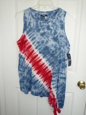 NWT Chaps Brand Red, White, Blue Tie-Dye Swimsuit Cover-up /Dress Youth Large