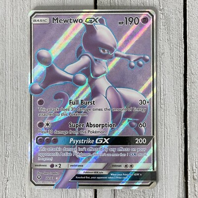 2017 POKÉMON Mewtwo GX 72/73 Full Art Shining Legends Trading Card
