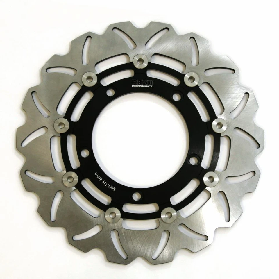 Par de discos de rotor de freno delantero ondulado Rezo se adapta a Suzuki GSX 1300 B-King 08-10 Foto 3 de 4