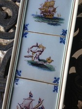 MAKKUM 4 piastrelle bellissimo pannello incorniciato arte ceramica olandese olandese vintage anni 60