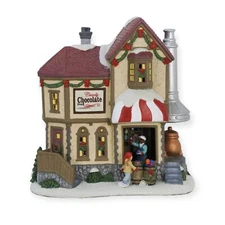 St Nicholas Square Village - CHOCOLATE SHOP - LED Lighted - New Christmas 2023