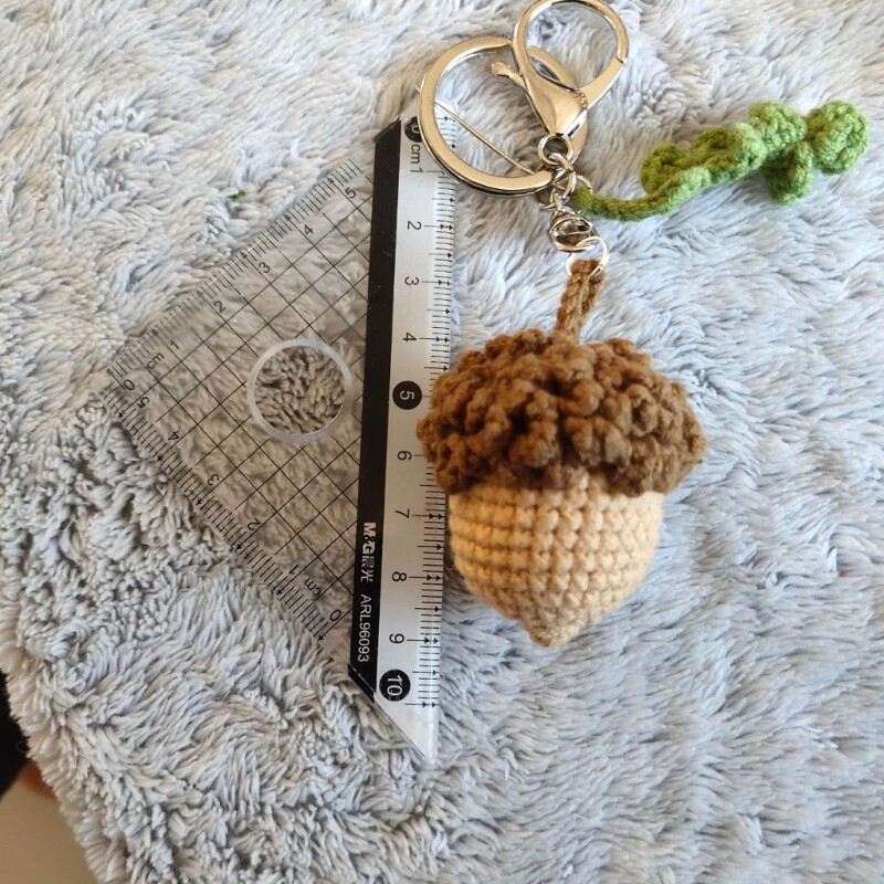 Colorful Crocheted Acorn Keychain Pendant Charm for Bags Keys and DIY