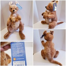 Toys R Us Kangaroo Plush with Joey Baby Brown Cream 27" Tall 2010 with tags