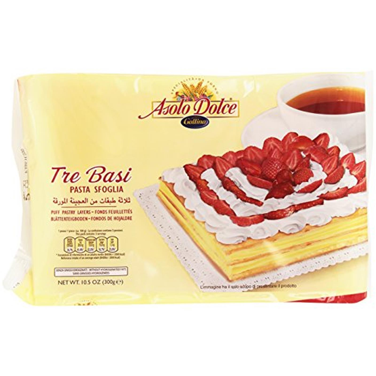 TRE BASI PASTA SFOGLIA ASOLO DOLCE 300 GR 3 BISCOTTI PASTA SFOGLIA DOLCE TORTA