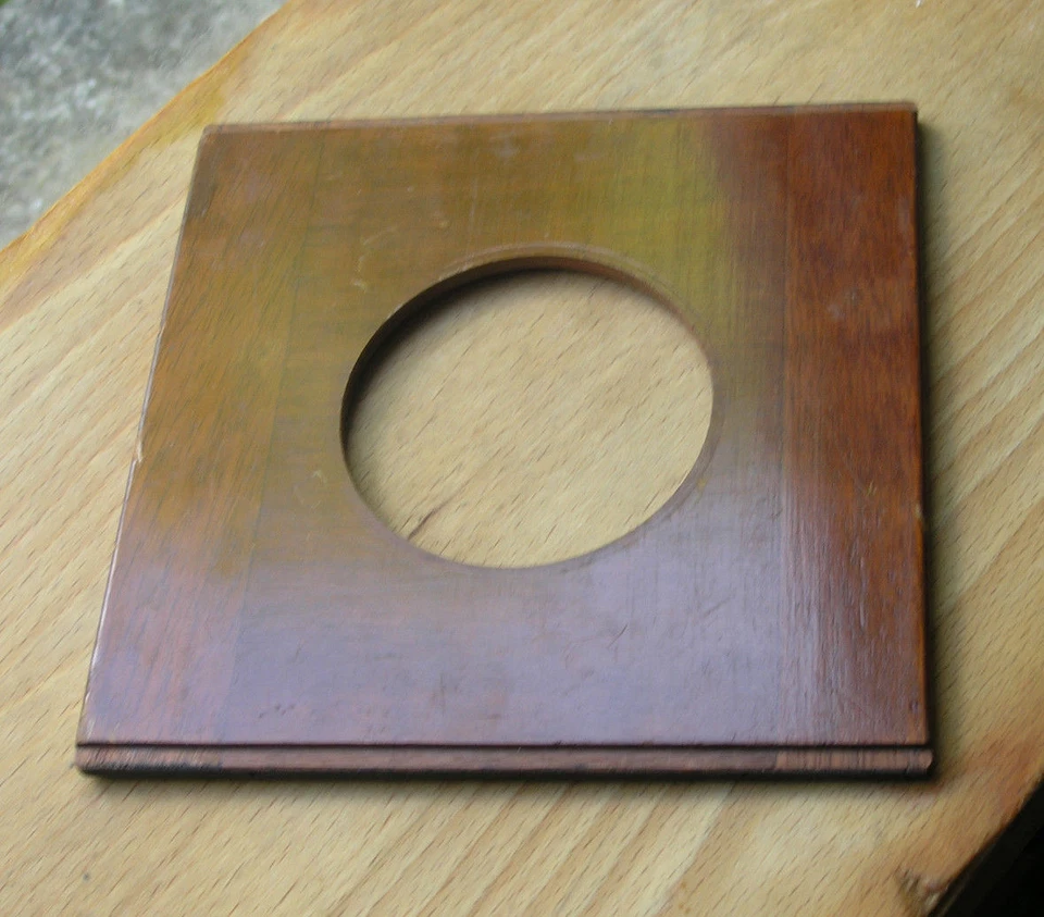 vintage  wooden  lens board 5.5"  139mm square  used copal compur 3 6.3mm thick - Image 3 of 4
