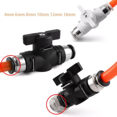 NO BRAND Valvola di controllo palo alimentata ad acqua push fit per tubi 4 mm ~ 16 mm rubinetto push fit pneumatico