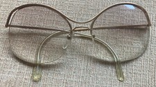 Vintage 1980  s Half Rim Metal Gold Tone Frame Women  s Eyeglasses 55   19 Japan
