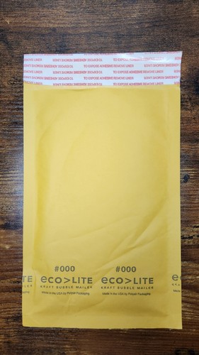 50x Polyair Eco-Lite #000 4x8 Kraft Bubble Padded Mailers Made in USA ELSS000 - Picture 2 of 4