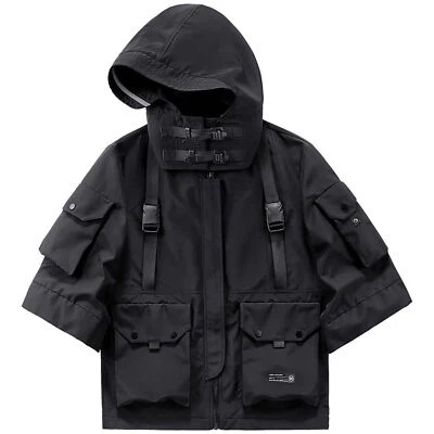Niepce Streetwear Unisex Techwear Windbreaker Jackets Tactical Coat with Hoodie - Image 1 of 4