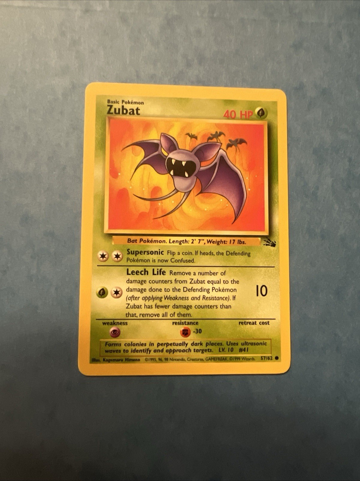 Zubat 57/62 Fossil Common Unlimited Pokemon TCG NM
