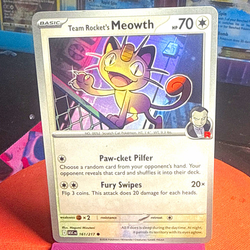 The Pokémon Company Team Rocket's Meowth 161/217 Full Art Holo 70HP