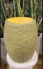 New!  Fruit Stool RARE Gorgeous Cantaloupe Modern Art Stool Decor. 