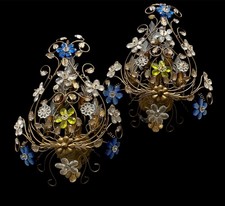 Splendida coppia di Applique Banci a 5 Luci in Stile Floreale 68 x 55 cm
