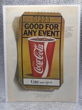 Vintage Enjoy Coca-Cola Coke Ticket Magazine 1978 Print Advertising Full Page Ad