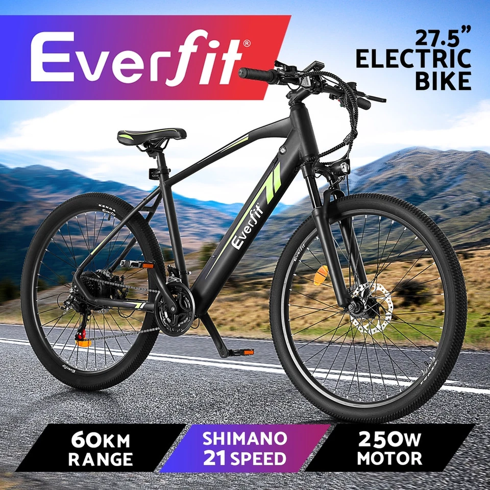 Everfit 27.5 Inch Electric Bike eBike Mountain Bicycle Battery 21 Speed
