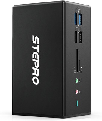 STEPRO 14 in 1 USB C Docking Station Quadruple Monitor Compatible - black