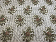 Vintage Antique Brocade Tapestry Damask Jacquard Beige Upholstery Fabric- BTY