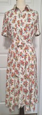 Sezane Paris Women's Floral Print Viscose Button Down Midi Shirt Dress Size 38