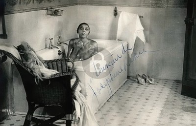Josephine Baker in Bathtub Signed Autograph Photo Postcard COPY
