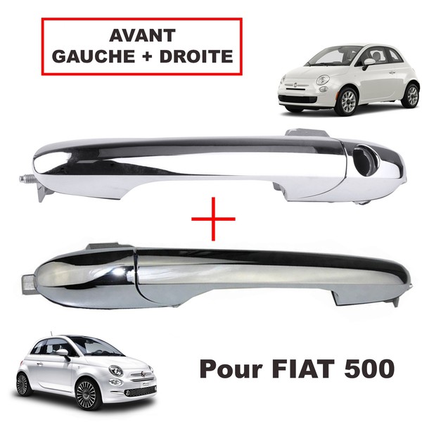 Newparts AußEn TüRgriff Vorne Links Rechts FüR Fiat 500 595 695 Chrom-image