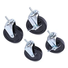 Alera SW690004 4" Optional Casters for Wire Shelving - Gray/Black (4/Set) New