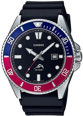 Casio MDV106B-1A2V Men's Duro 200M Black Resin Band Black Dial Analog Dive Watch