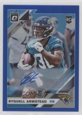2019 Panini Donruss Optic Rookies Blue Prizm 61/75 Ryquell Armstead Auto 4g8
