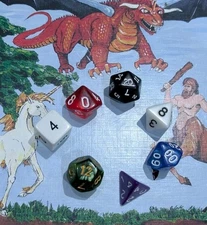 Advanced Dungeons & Dragons Role Playing Polyhedral Dice Set Vintage Colors D20