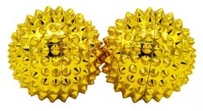 2 magnetische Akupressurkugeln, Massagekugeln - Gold klein 32mm Durchmesser