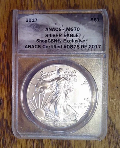 2017 BU American Silver Eagle .999 Silver ANACS MS70 (878)