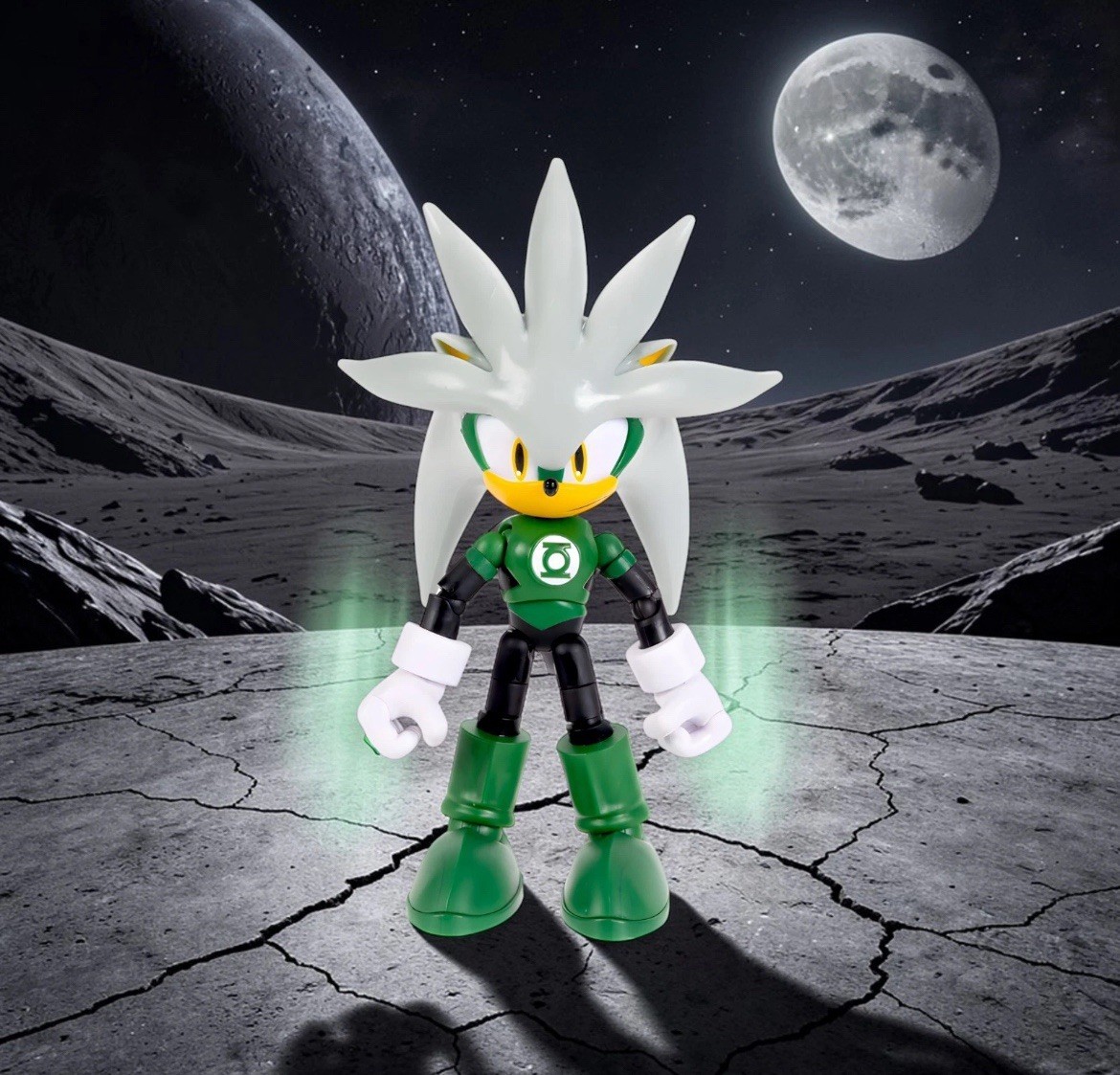 Boneco DC x Sonic Silver as Green Lantern 12,7 cm | Oficialmente licenciado pela Jakks Pacific, design altamente articulado e detalhado, embalagem de colecionador