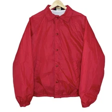 Vintage 80s Auburn Sportswear Red Windbreaker Jacket Mens Small Button Snap