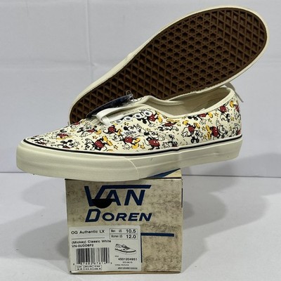 ☆Micky°ʚɞ°★ Vans Doren Mickey Mouse OG Authentic LX Classic White Size US 10.5
