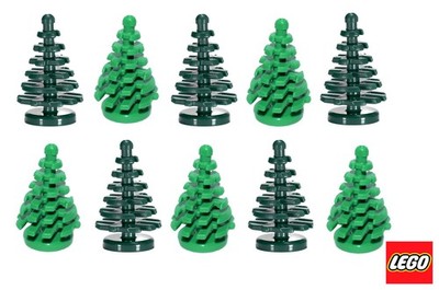  NEW LEGO Small Spruce Pine Trees Lot of 10 - Dark Green & Regular Green Forest