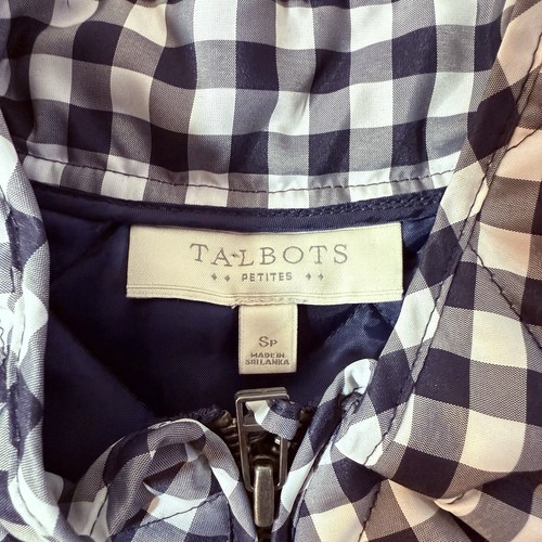 Talbots White Black Size SP Checked And Quilted 80% Puffer Down Filled - Picture 3 of 5