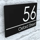 CUSTOM HOUSE SIGN NUMBER STREET SIGN BLACK ACRYLIC ADDRESS DOOR WALL PLAQUE
