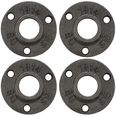 Home TZH 1/2'' Floor Flange, Malleable Iron Threaded Pipe 1/2 Inch, Gray 