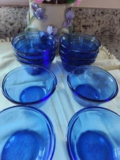 Vintage Made In USA blue Lot Of 10 CUSTARD CUP numbered Sz 6oz