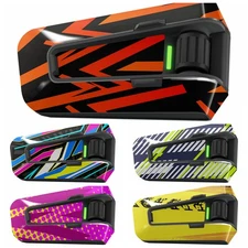 Glossy Wrap Sticker Cover x1 For Cardo Packtalk Edge Device Blue Black Yellow