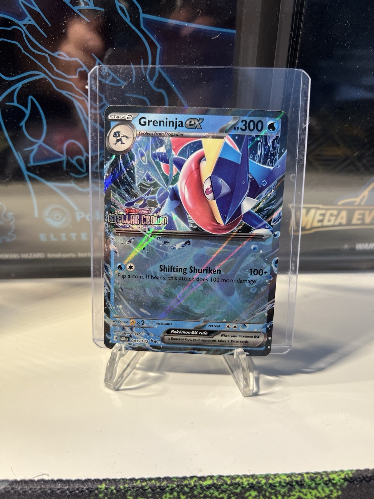 Pokémon TCG Greninja EX Stellar Crown Stamped Promo Holo Card NM 041/142
