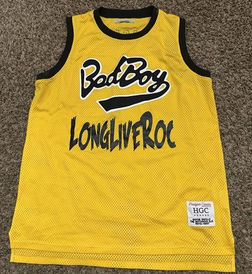 HGC Biggie Smalls Retro Bad Boy #72 Jersey Hip Hop Embroidered Yellow Sz 2XL