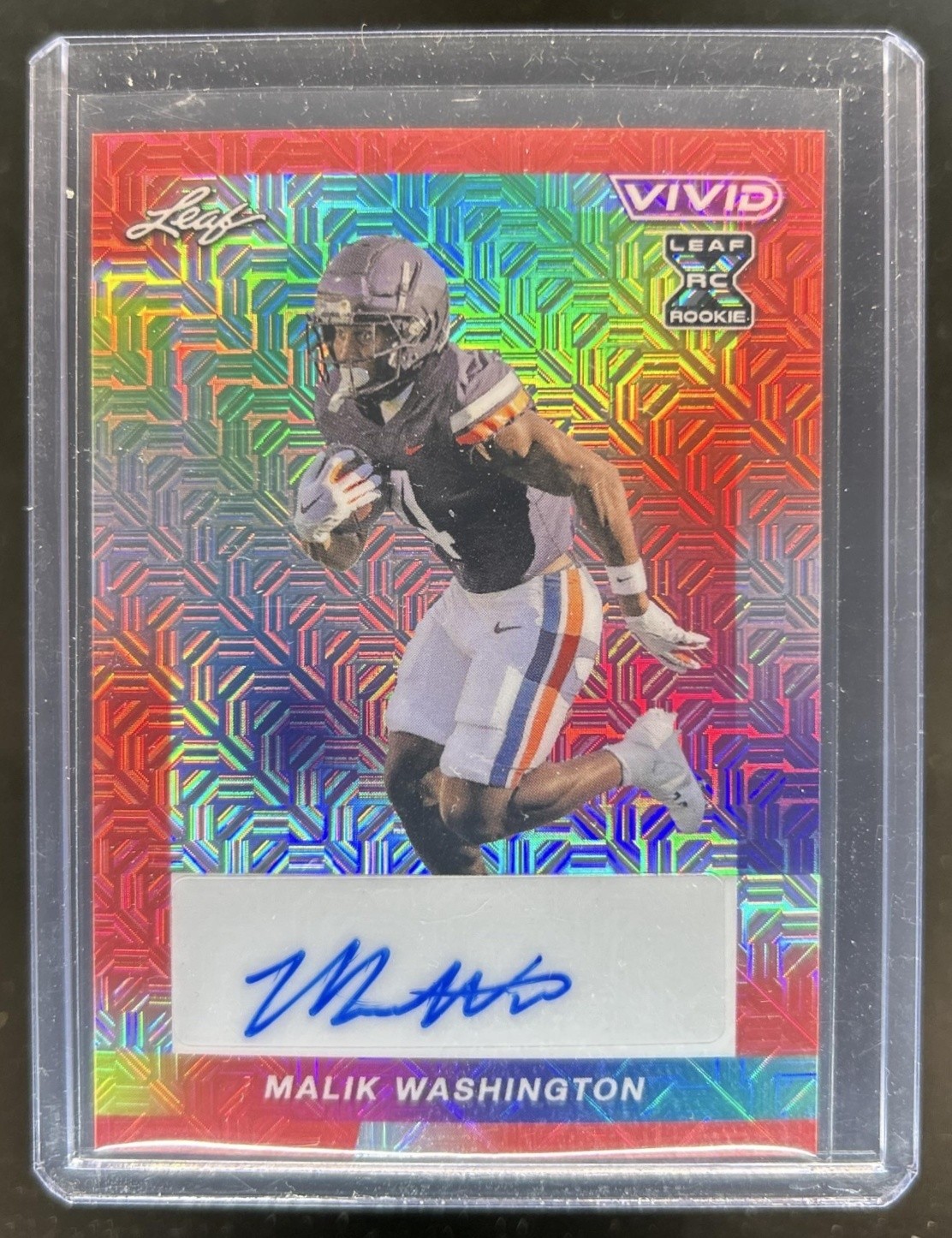 Malik Washington Leaf Vivid Autographs #BAMW1 Red