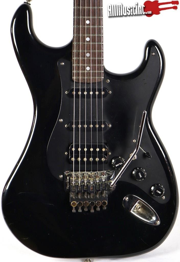 Vintage 1980s Kramer Focus 3000 Black Electric Guitar w/ Harmony