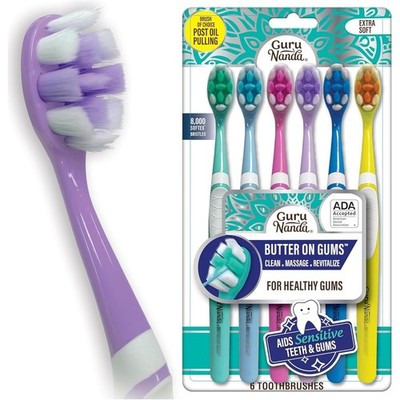 GuruNanda Butter on Gums Toothbrush with Extra Soft Bristles for Sensitive Gums